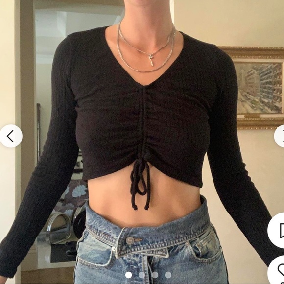 Reformation rubbed knit cinch  Top cream  sz L  Blouse - Picture 11 of 11